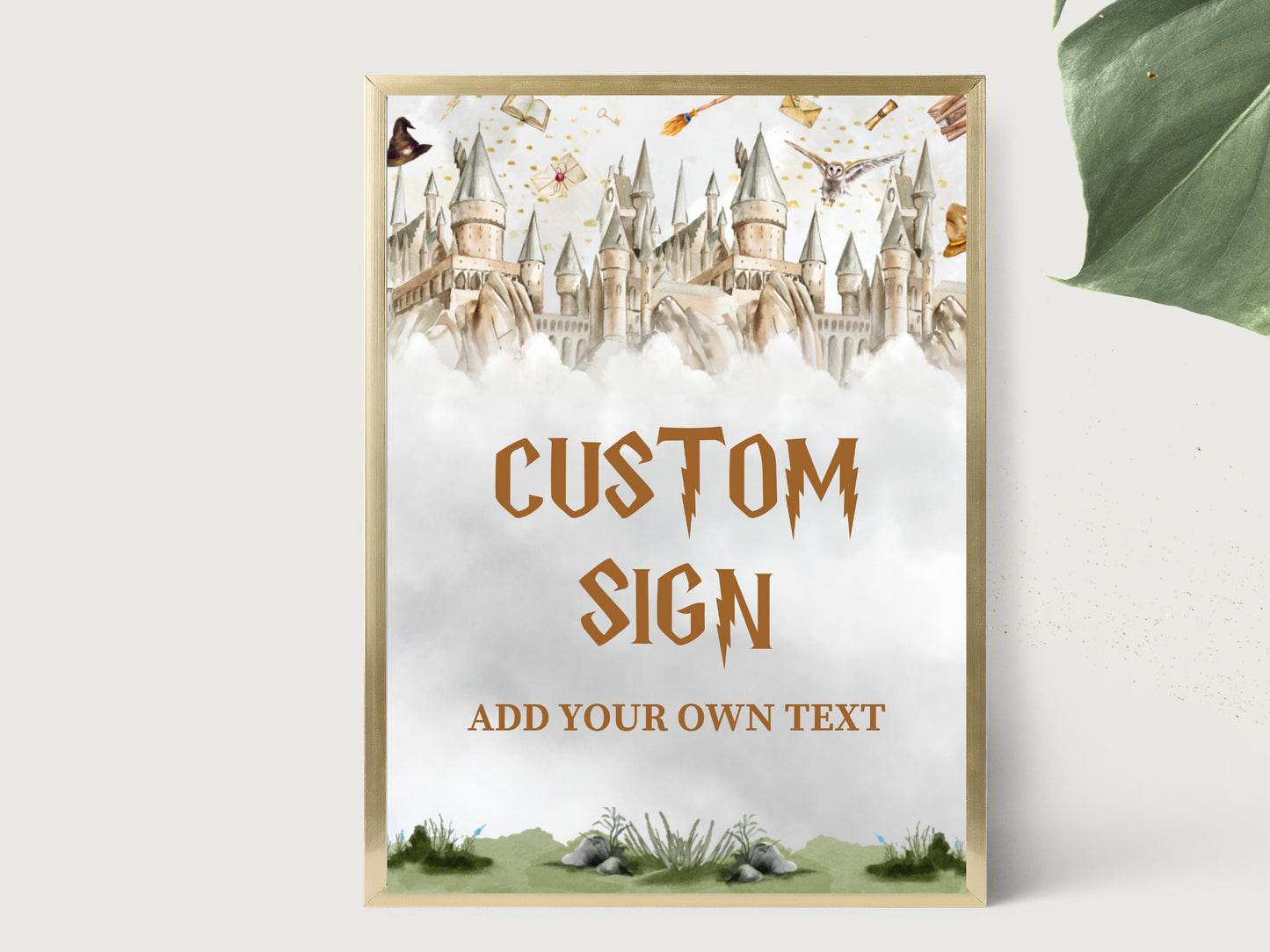 Editable Wizard Birthday Sign Portrait, Magical Party Decor (Digital Download)