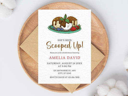 Ice Cream Bridal Shower Invitation, Editable Template (Instant Download)