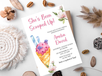 Editable Ice Cream Bridal Shower Invitation Template (Digital Download)