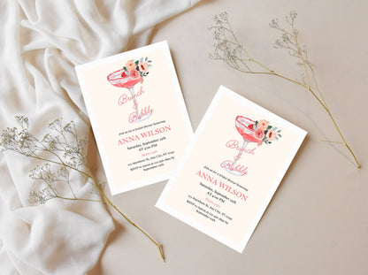 Brunch and Bubbly Bridal Shower Invitation Template (Digital Download)