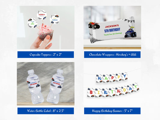 Monster Truck Birthday Party Decor Bundle (Digital Download)