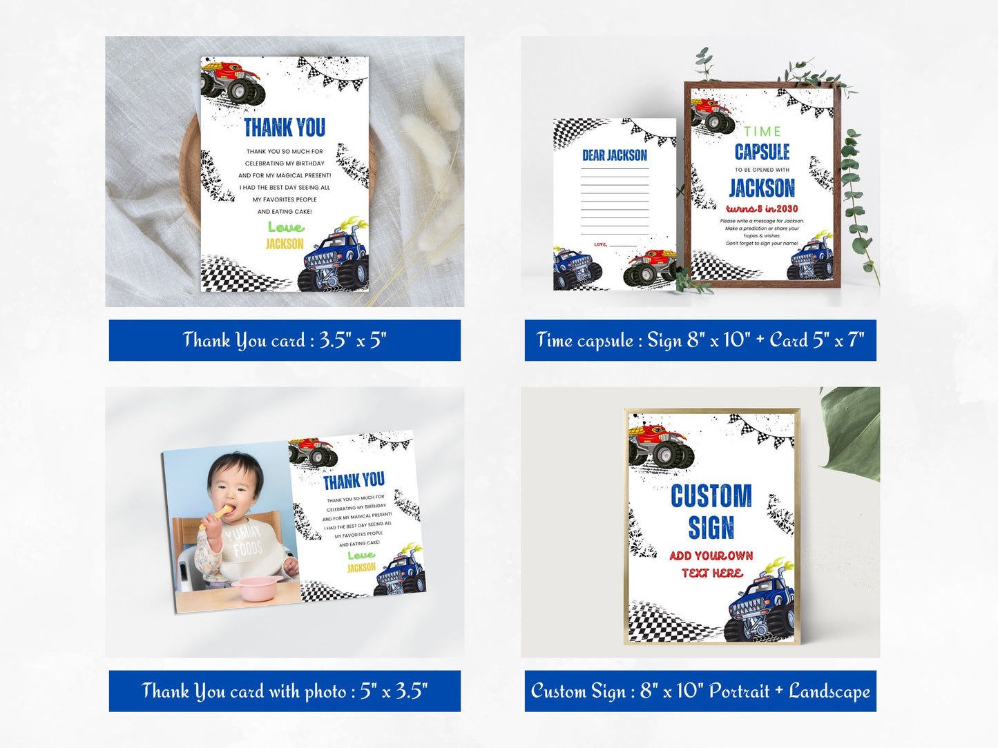 Monster Truck Geburtstagsparty Deko-Set (Digitaler Download)