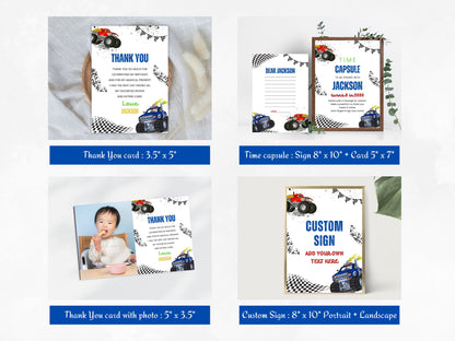 Monster Truck Geburtstagsparty Deko-Set (Digitaler Download)