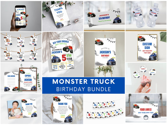 Monster Truck Geburtstagsparty Deko-Set (Digitaler Download)