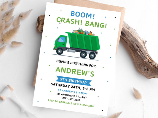 Editable Fire Truck Birthday Invitation Template (PDF)