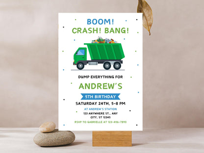 Vorlage für eine bearbeitbare Geburtstagseinladung im Feuerwehr-Design (PDF)