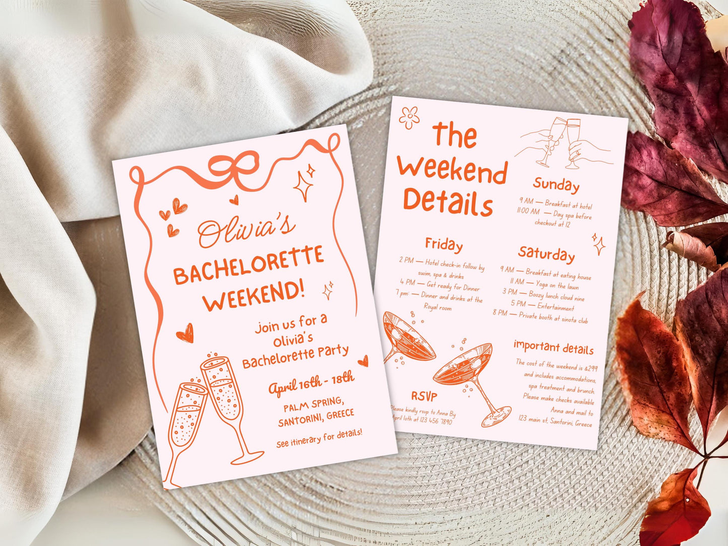 Editable Beach Bachelorette Party Invitation, Last Toast On The Coast (Digital Download)