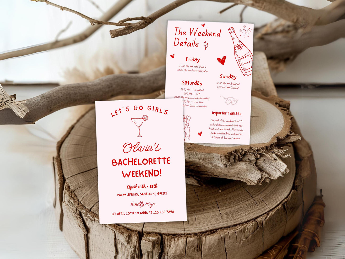 Editable Beach Bachelorette Party Invitation Template (PDF)