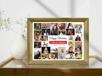 Editable Birthday Photo Collage Template: 26 Photos (Digital Download)