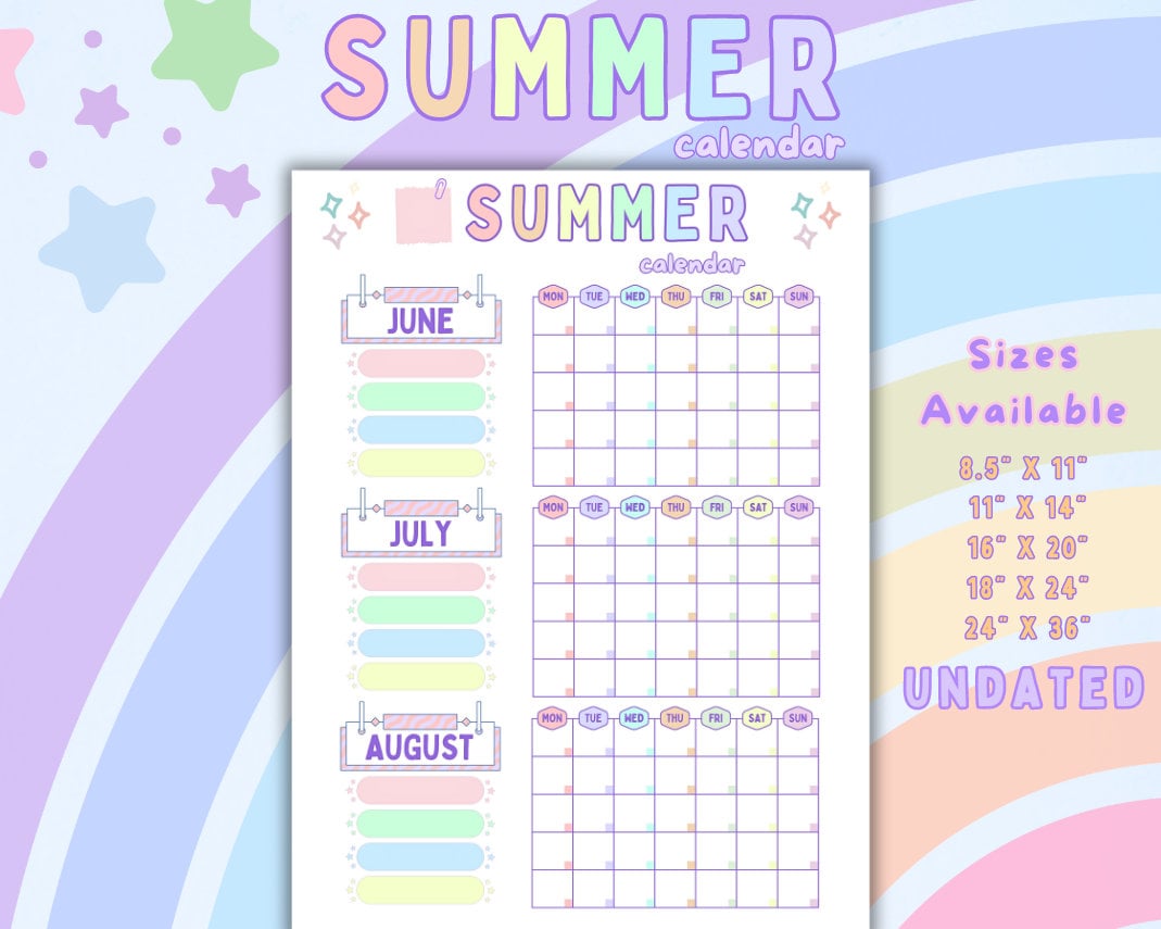 Editable Summer Checklist, Kids Chore Chart (Digital Download)