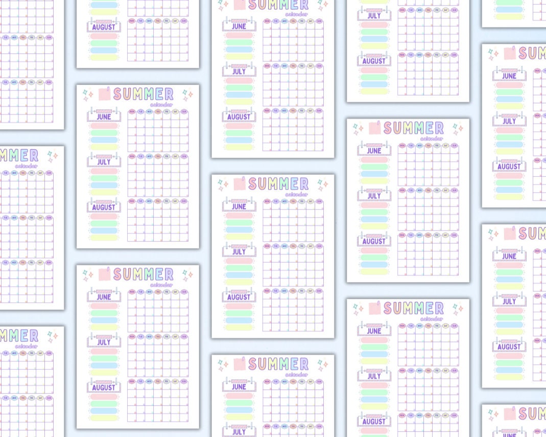 Editable Summer Checklist, Kids Chore Chart (Digital Download)