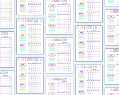 Editable Summer Checklist, Kids Chore Chart (Digital Download)