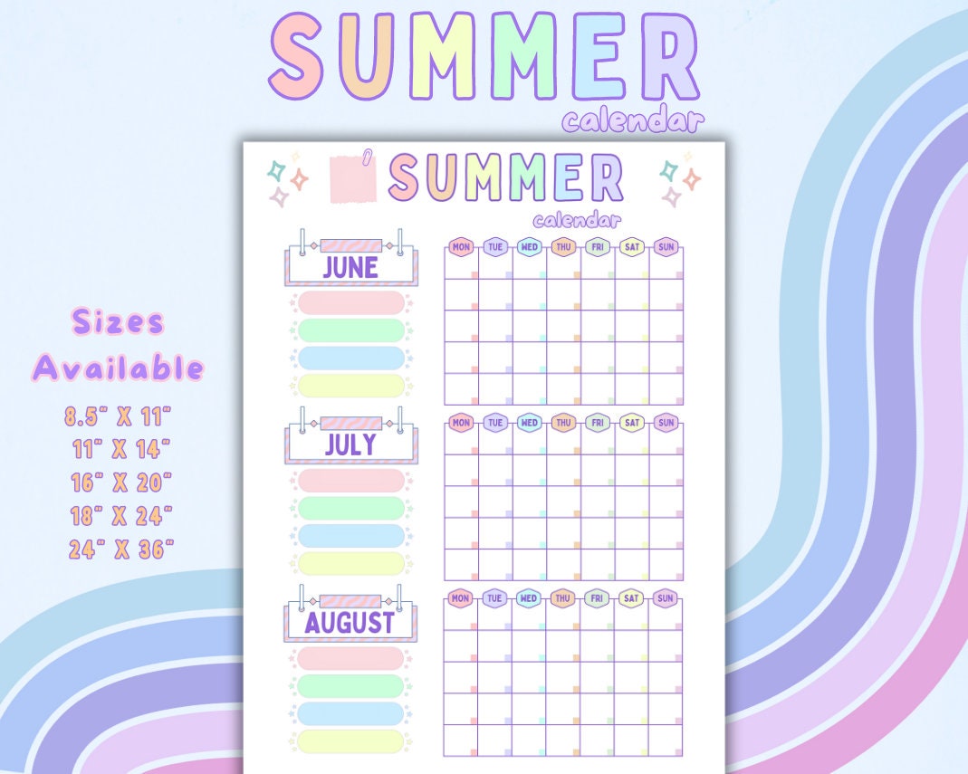 Editable Summer Checklist, Kids Chore Chart (Digital Download)