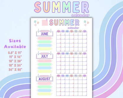 Editable Summer Checklist, Kids Chore Chart (Digital Download)