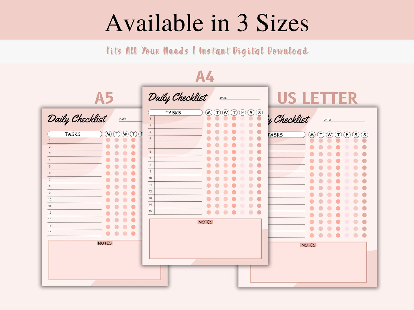 Editable Daily Checklist Template: Colorful Weekly Planner (Digital Download)