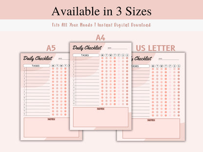 Editable Daily Checklist Template: Colorful Weekly Planner (Digital Download)