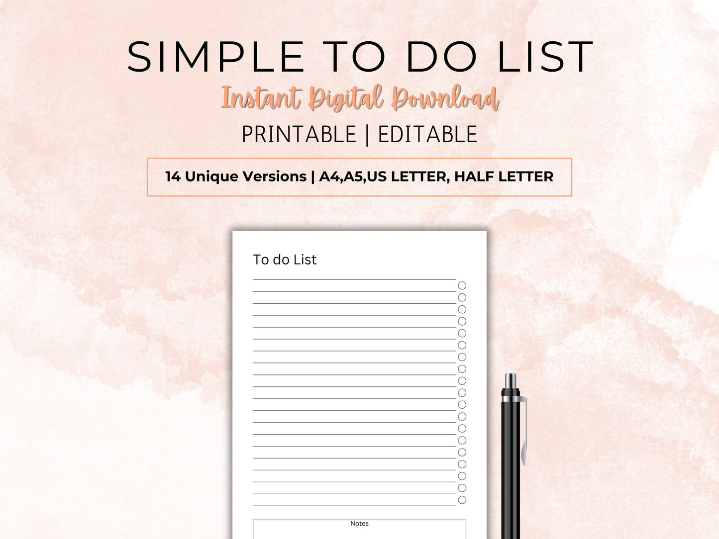 Printable Daily To Do List Template: Blank Fillable Checklist (PDF Download)