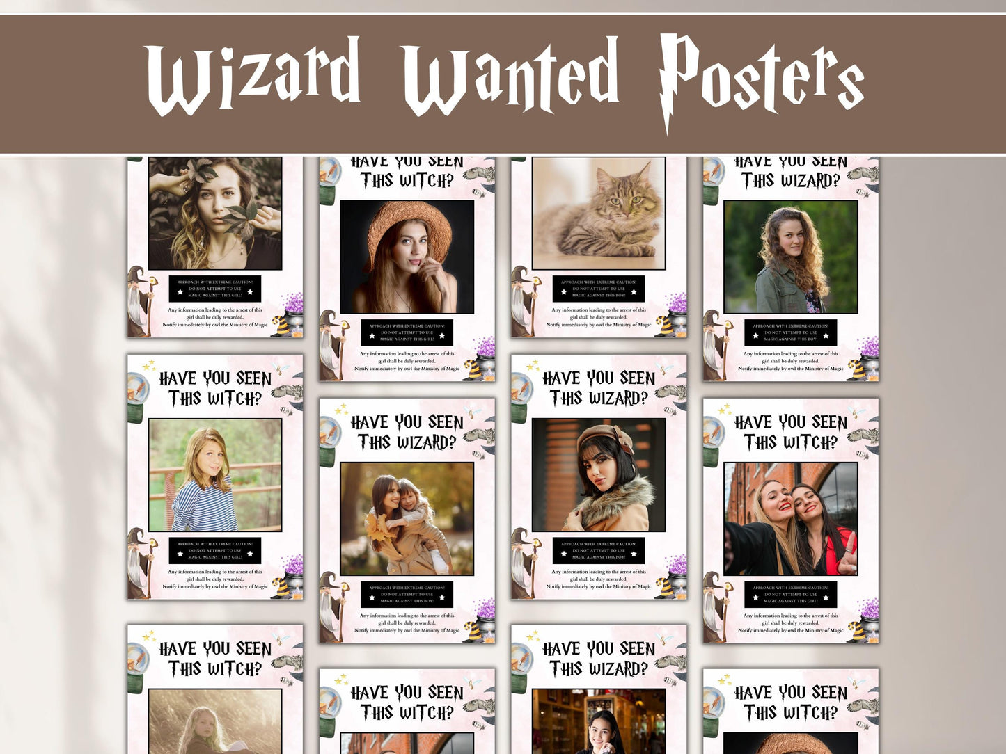 Personalized Wizard Wanted Poster, Birthday Party Decoration (Instant Download)