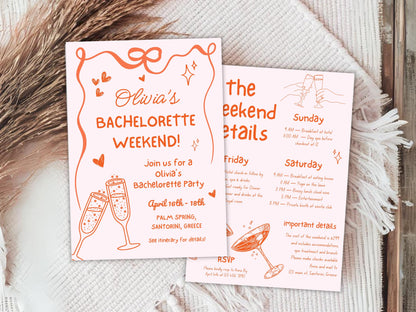 Editable Beach Bachelorette Party Invitation, Last Toast On The Coast (Digital Download)