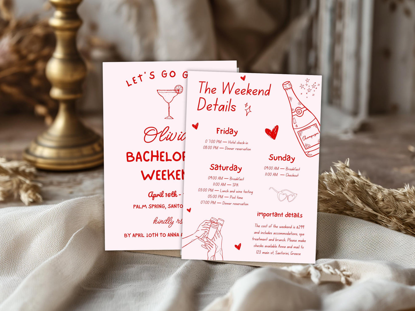 Editable Beach Bachelorette Party Invitation Template (PDF)
