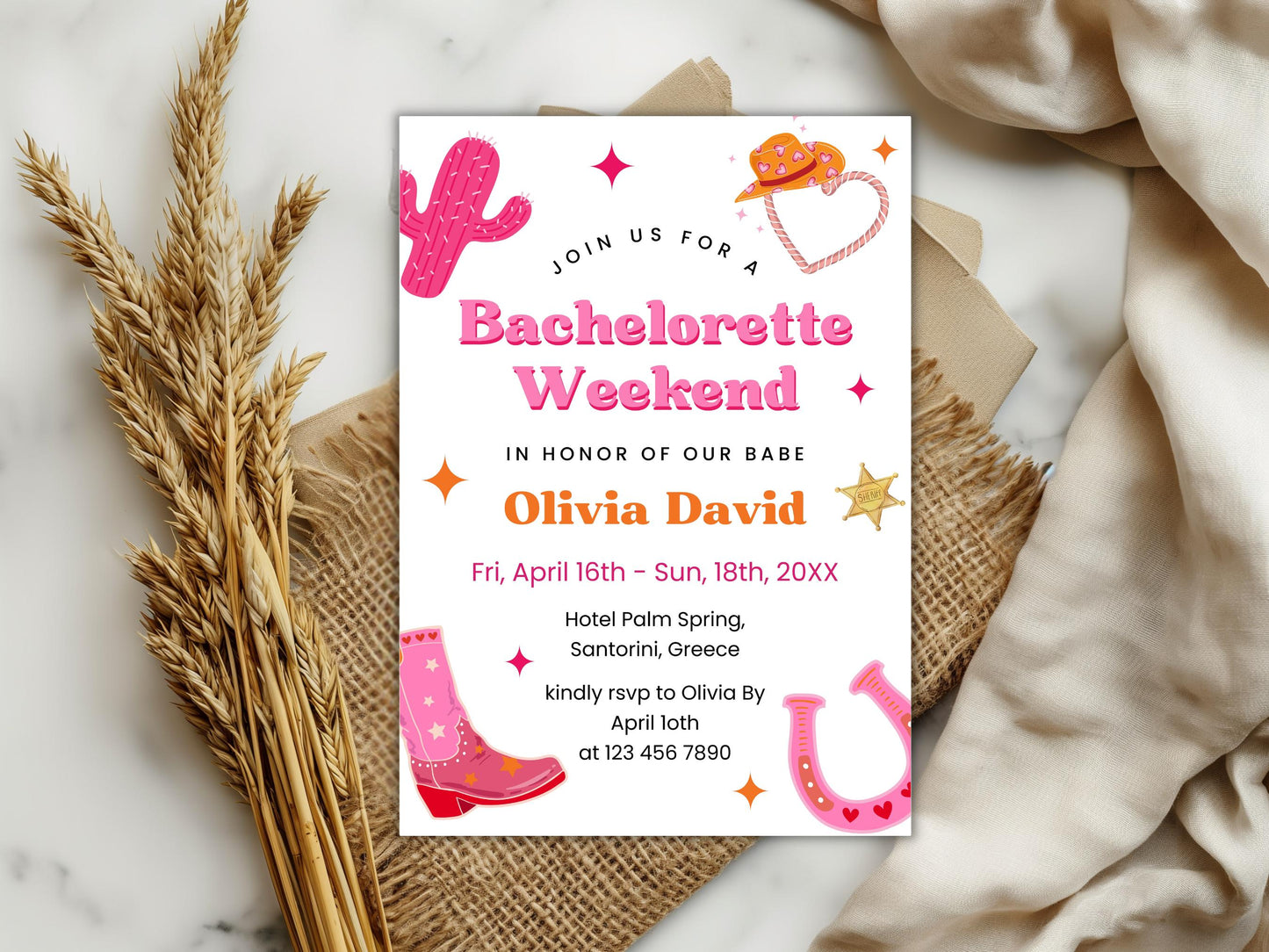 Editable Last Toast On The Coast Bachelorette Invitation (PDF)