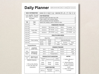 Editable ADHD Planner Set: Hourly, Organized, Printable (Digital Download)