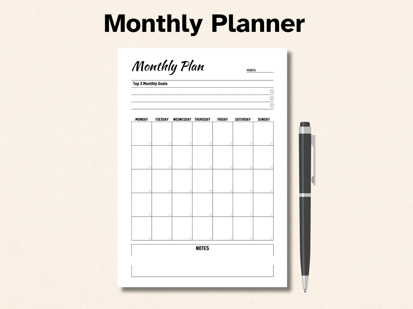 Agenda de télétravail : journalier, hebdomadaire, mensuel (téléchargement numérique)