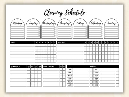Editable Cleaning Schedule Checklist Bundle (Digital Download)