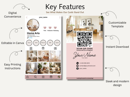 QR Code Business Card Template: Minimalist Design (2x3.5 inches)