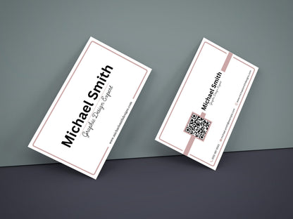 Minimalist Business Card Template with QR Code (Canva Editable)