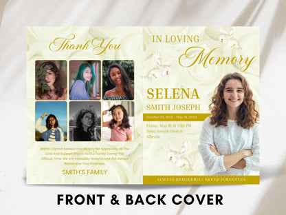 Editable Funeral Program Template, Celebration of Life (Digital Download)