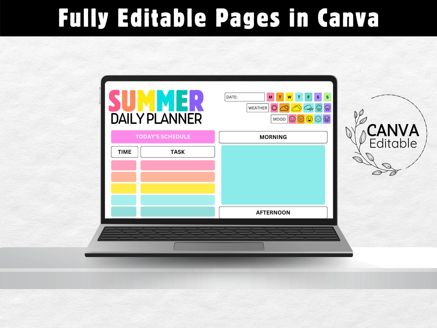 Kids Summer Planner 2024: Editable Checklist & Bucket List (Digital Download)