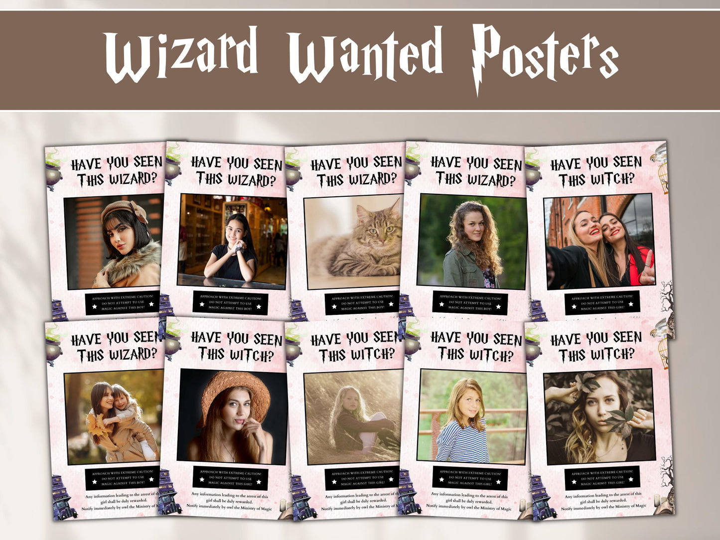 Personalisiertes Geburtstagsplakat „Zauberer gesucht“, Canva-Vorlage (Sofort-Download)