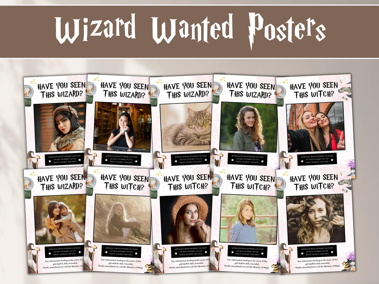 Personalized Wizard Wanted Poster, Birthday Party Decoration (Instant Download)