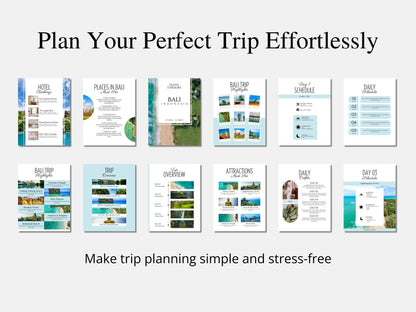 Editable Bali Travel Itinerary Template (PDF)