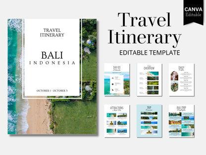 Editable Bali Travel Itinerary Template (PDF)