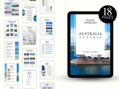 Editable Australia Travel Itinerary Template (PDF)