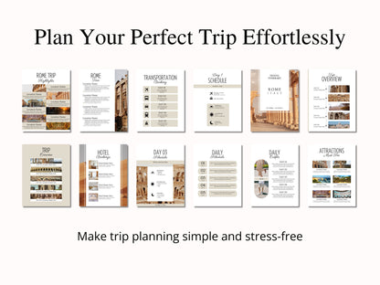 Editable Rome Travel Itinerary Template (PDF)