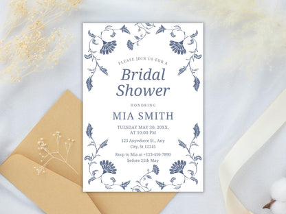 Editable Floral Bridal Shower Invitation Template (PDF)