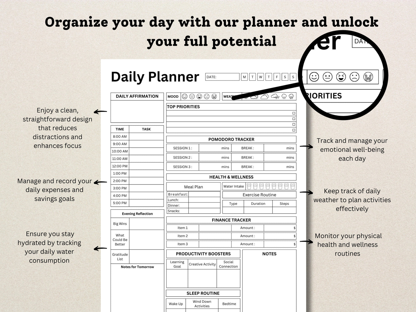 Editable ADHD Planner Set: Hourly, Organized, Printable (Digital Download)