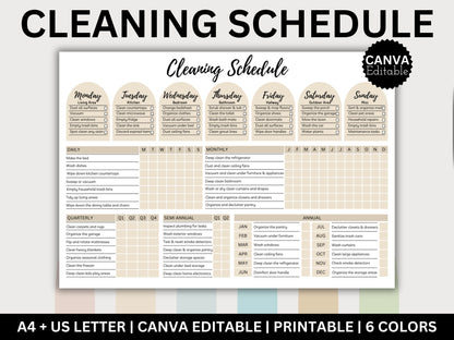 Cleaning Planner Checklist Bundle: Editable Chores Chart (Digital)