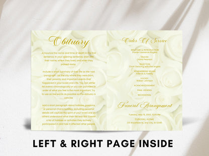 Editable Funeral Program Template, Celebration of Life (Digital Download)