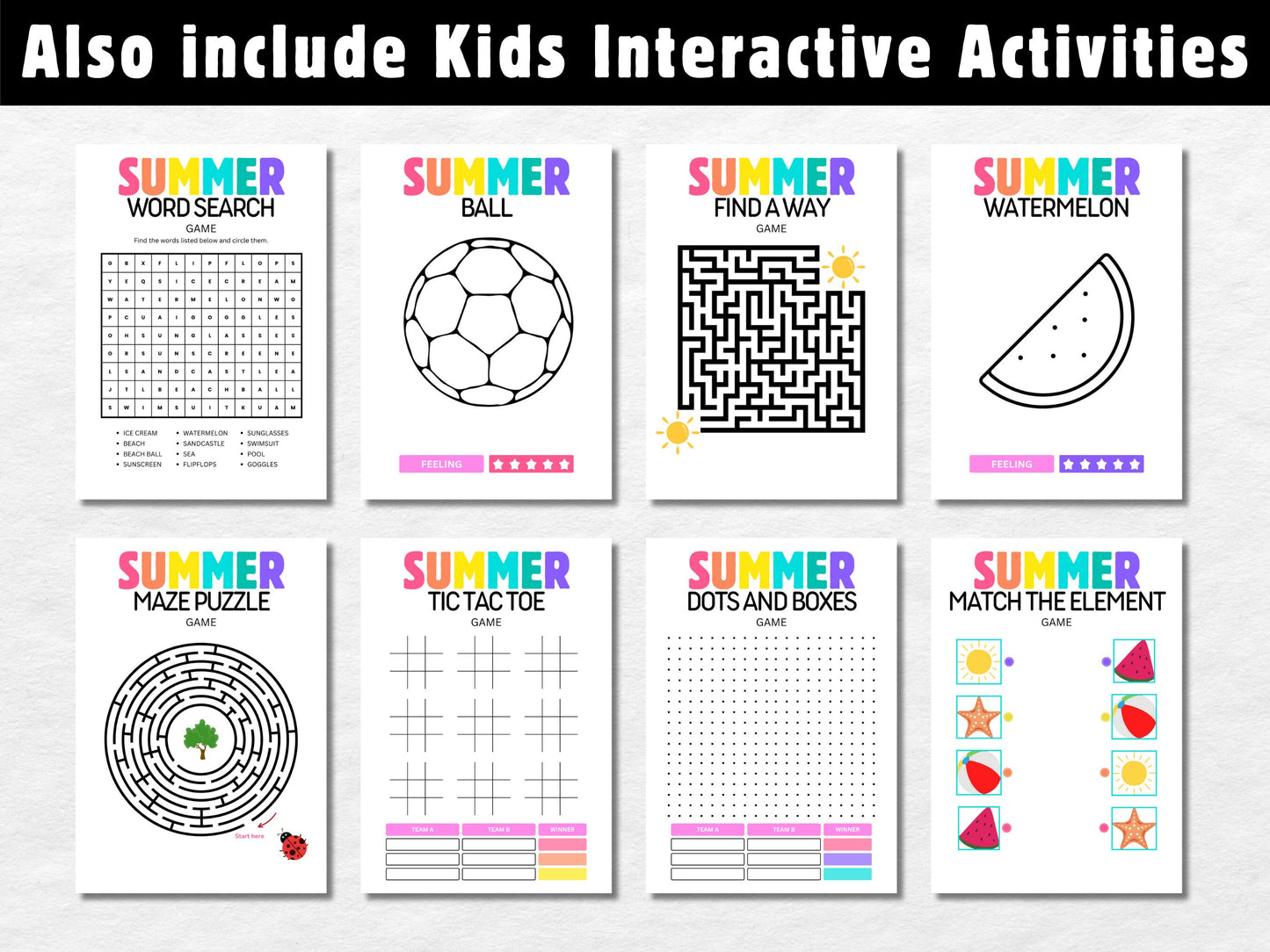 Kids Summer Planner 2024: Editable Checklist & Bucket List (Digital Download)