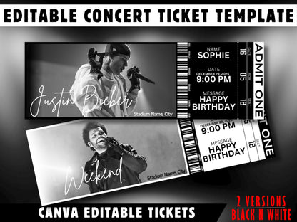 Custom Concert Ticket Template: DIY Event Ticket (Digital Download)