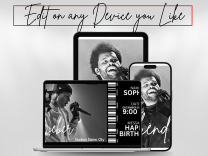 Custom Concert Ticket Template: DIY Event Ticket (Digital Download)