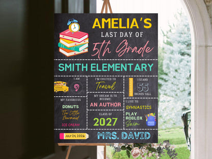 Chalkboard Back To School Sign Template: Editable 8x10 (Digital Download)