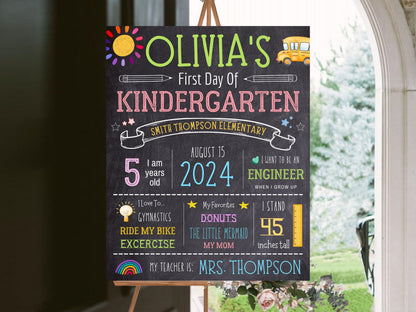 Chalkboard Back To School Sign Template: Editable First Day Design (Instant Download)