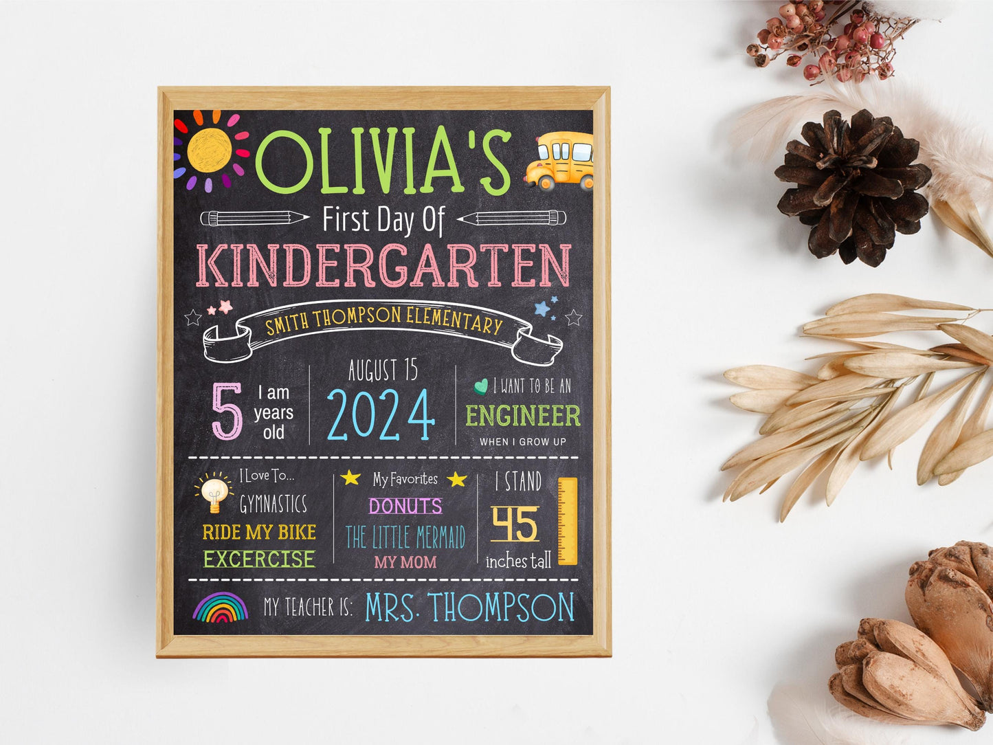 Chalkboard Back To School Sign Template: Editable First Day Design (Instant Download)