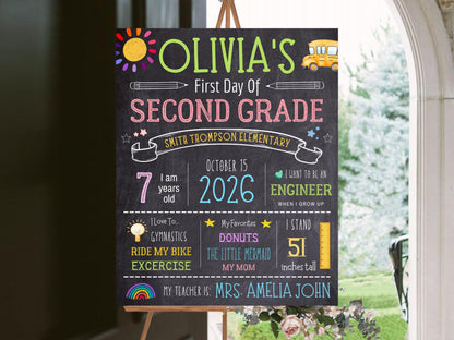 Chalkboard Back To School Sign Template: Editable First Day Design (Digital Download)