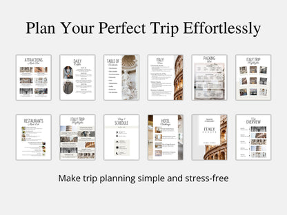 Editable Italy Travel Itinerary Template (PDF)